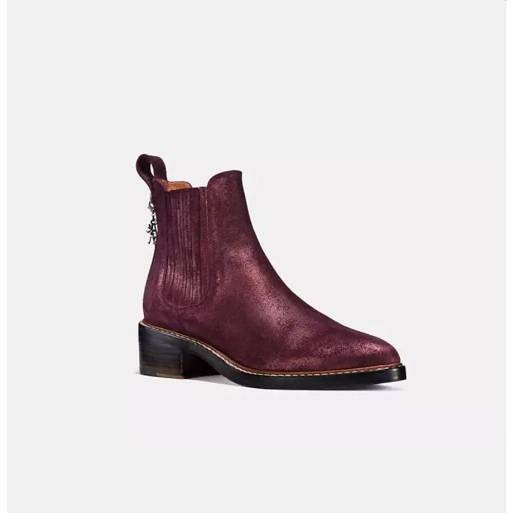 Coach Burgundy Ankle Boots